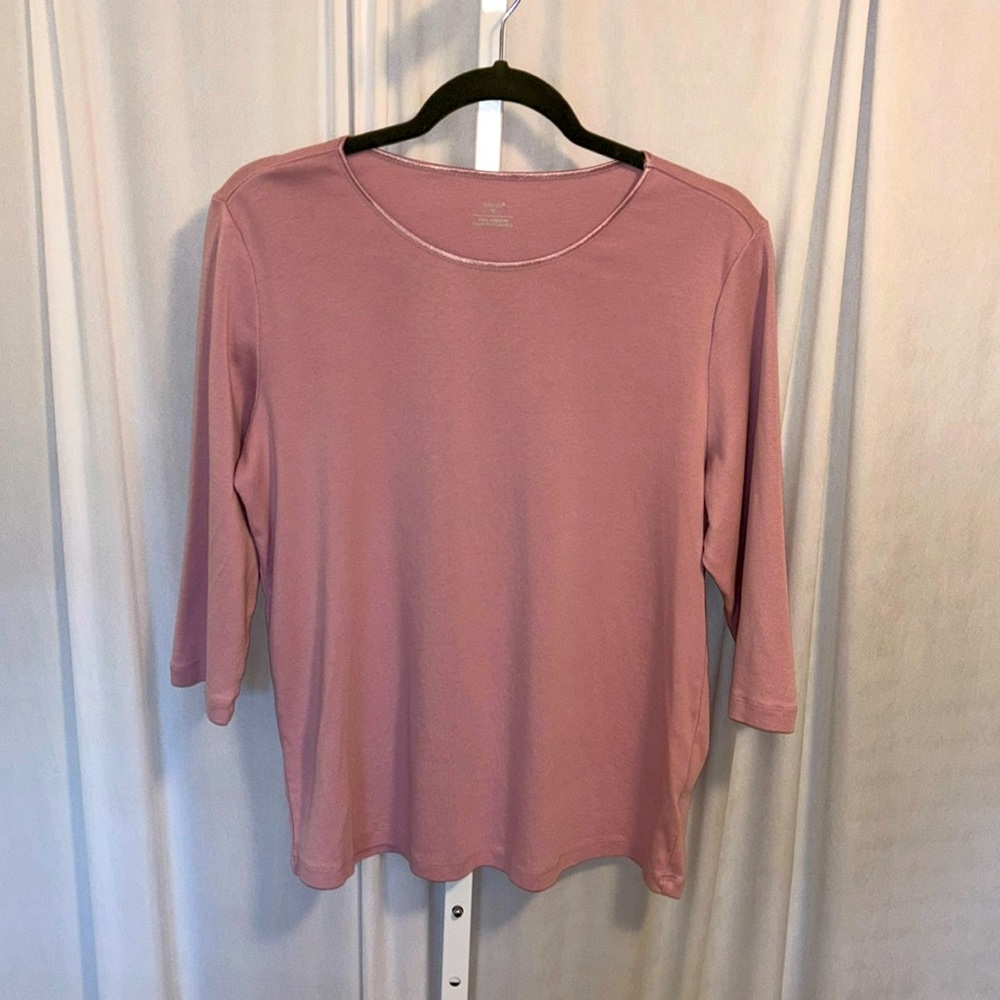 CJ Banks 3/4 Sleeve Cotton Pullover X